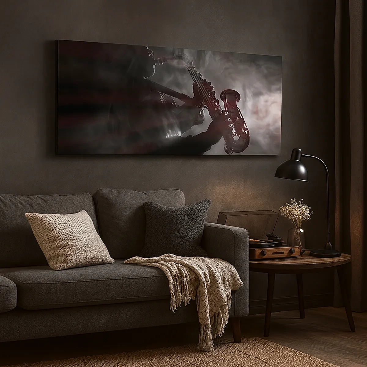 Lærredstryk - Billede på lærred - I jazzens dampe - 30x30 cm