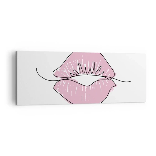 Lærredstryk - Billede på lærred - Klar til at kysse? - 140x50 cm
