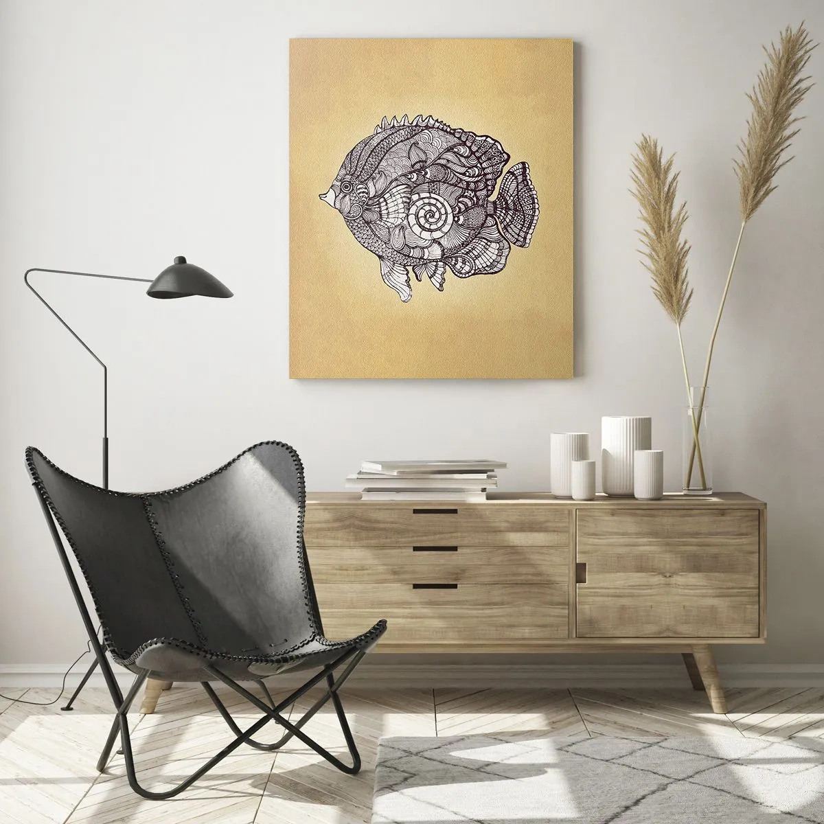 Billede på glas - Fra et hav af ornamenter - 50x70 cm