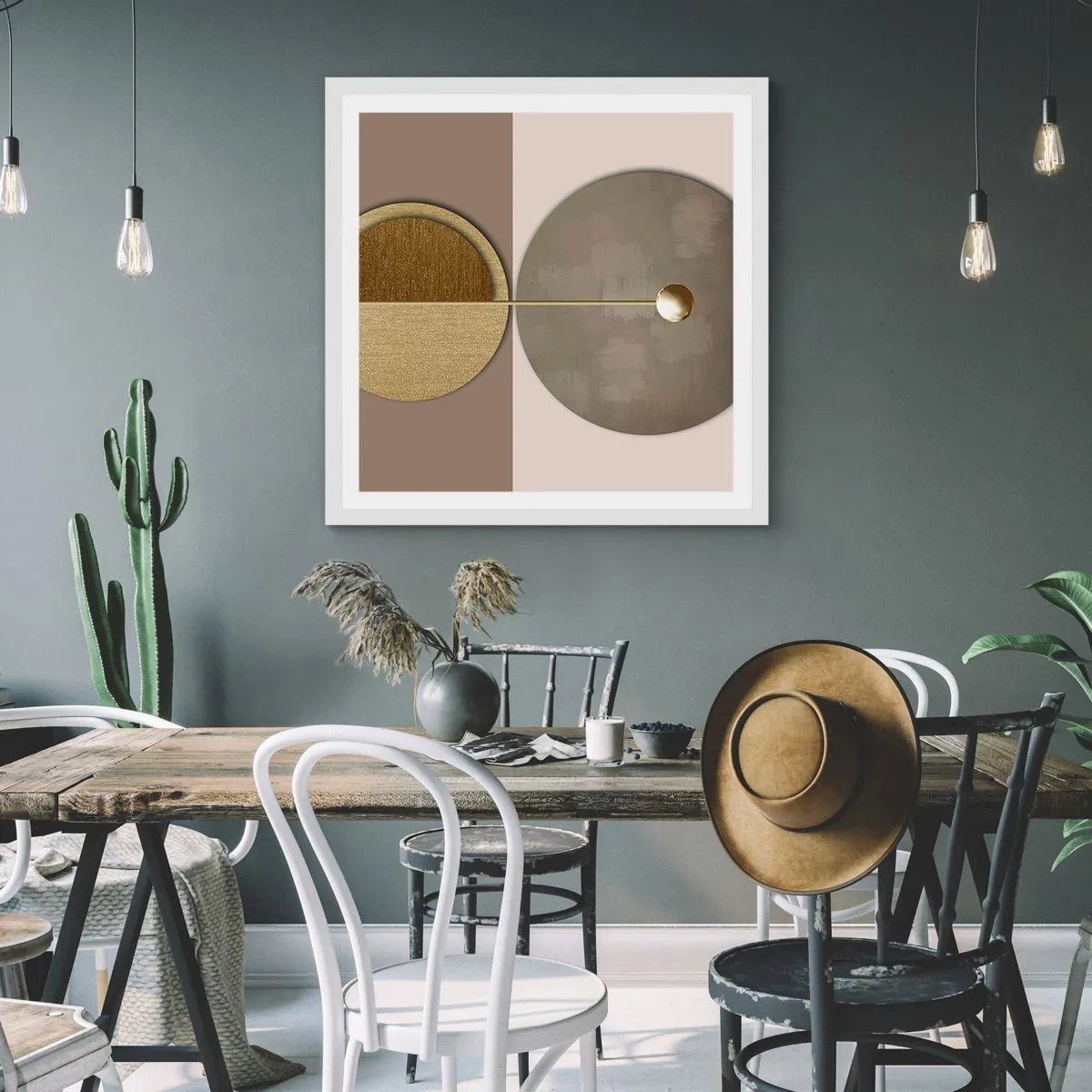 Plakat i hvid ramme - Perfekt balance - 30x30 cm