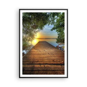 Plakat i sort ramme - Tag dig god tid, sæt dig ned - 70x100 cm