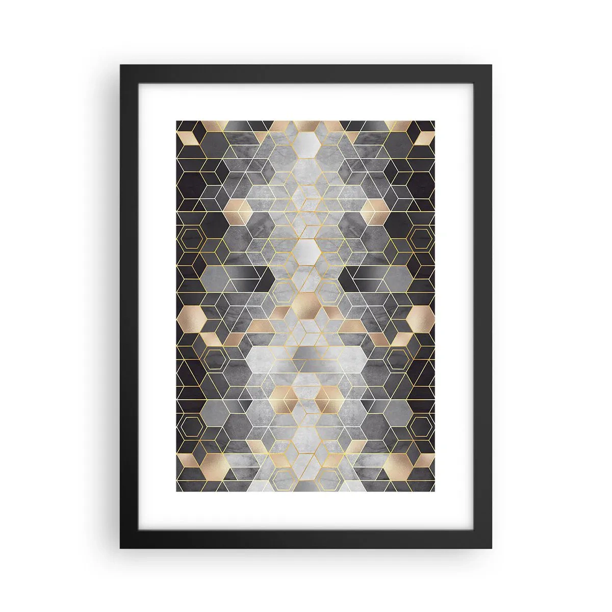 Plakat i sort ramme - Sammensætning af diamanter - 30x40 cm