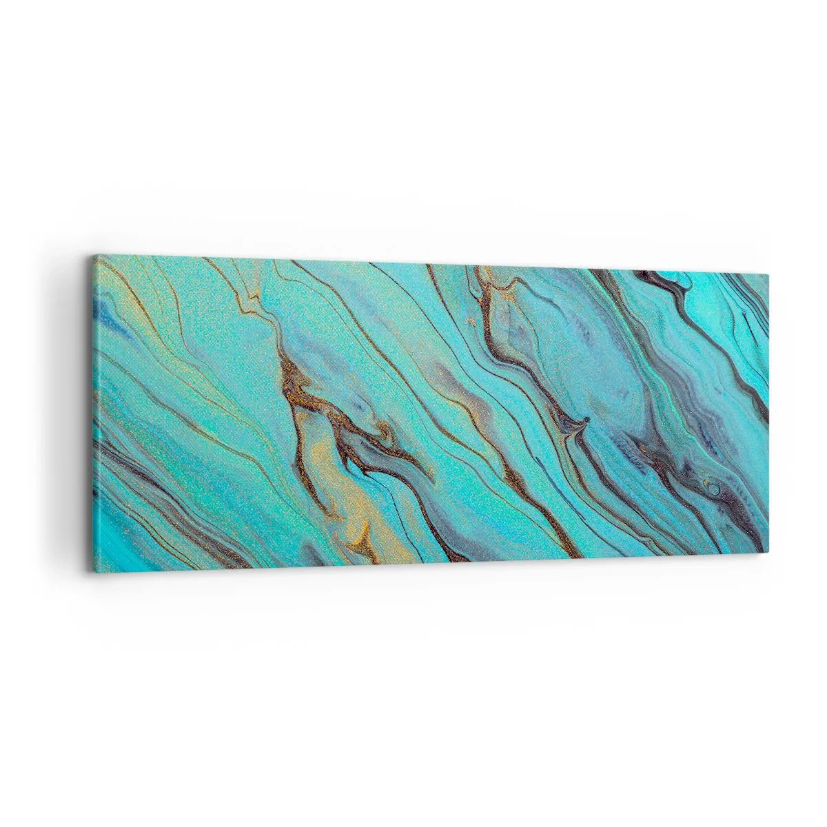 Lærredstryk - Billede på lærred - Turkis tidevand - 100x40 cm