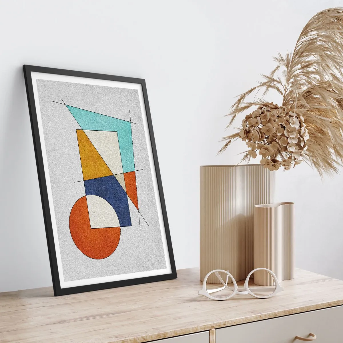 Plakat i sort ramme - Abstraktion: modernistisk leg - 70x100 cm