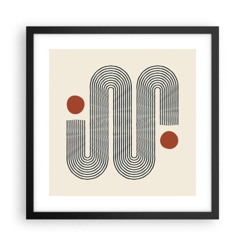 Plakat i sort ramme - Fra start til slut - 40x40 cm
