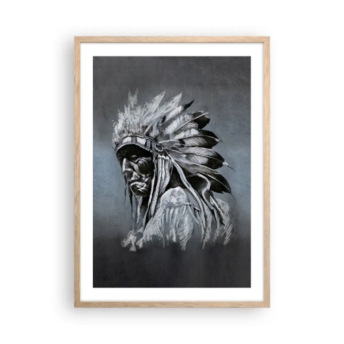 Plakat i ramme af lyst egetræ - Tilbage til rødderne - 50x70 cm