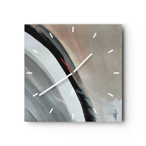 Vægur, Uret - Komposition: en bue af sort og gråt - 30x30 cm