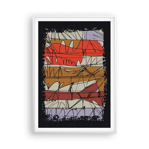 Plakat i hvid ramme - Spontan komposition - 70x100 cm