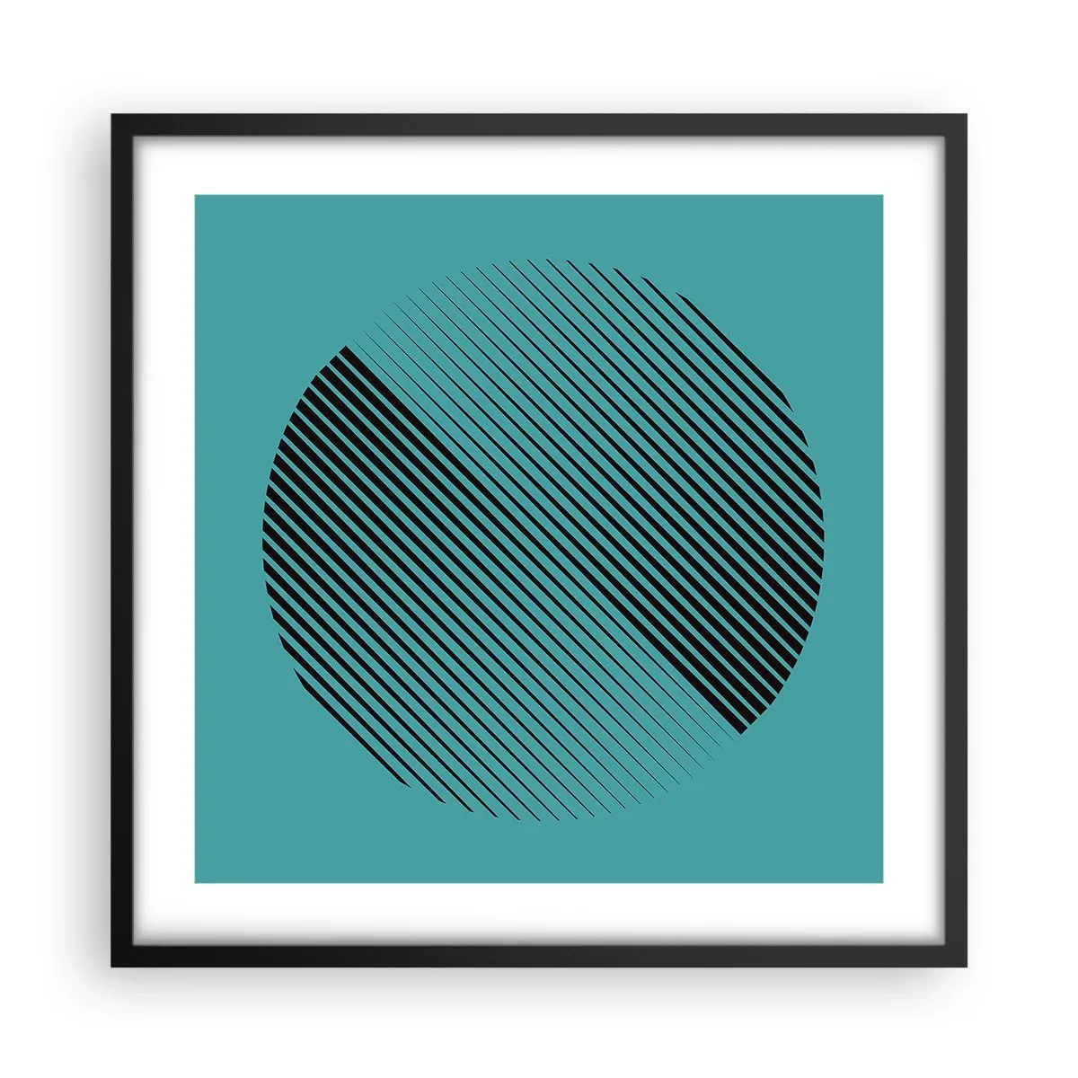 Plakat i sort ramme - Cirklen - en geometrisk variation - 50x50 cm
