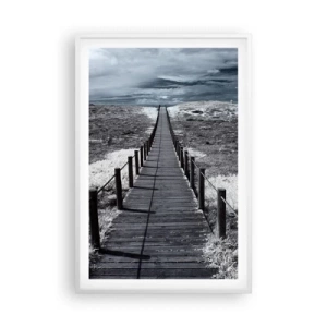 Plakat i hvid ramme - Lige ved kysten - 61x91 cm