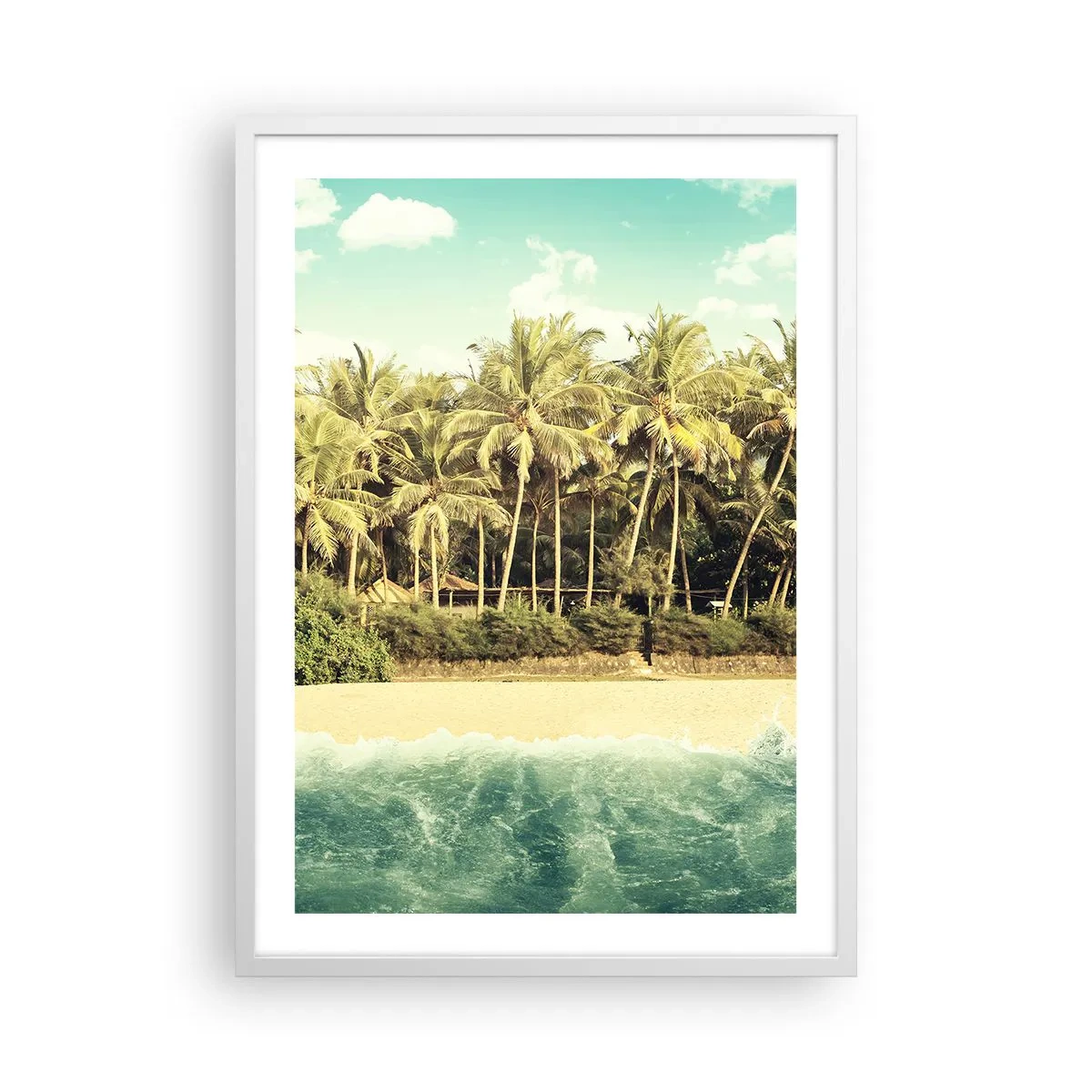 Plakat i hvid ramme - Hvad med her? - 50x70 cm