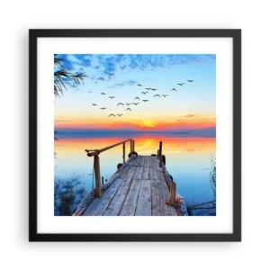 Plakat i sort ramme - Tid til at tage tilbage... - 40x40 cm