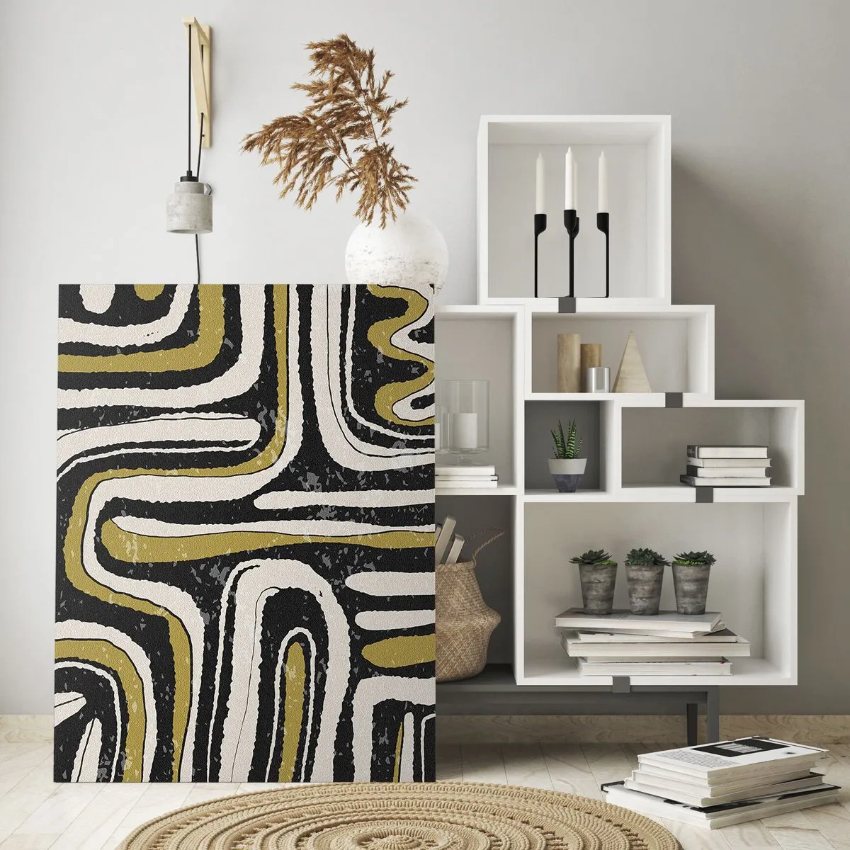 Billede på glas - Komposition: stier og gyder - 80x120 cm