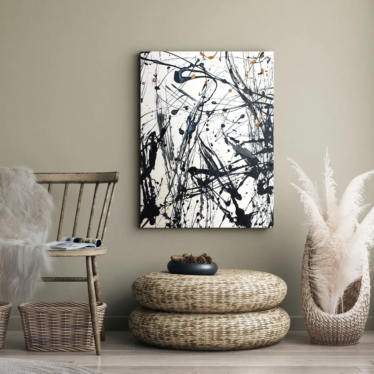 Lærredstryk - Billede på lærred - Ekspressionistisk abstraktion - 50x70 cm