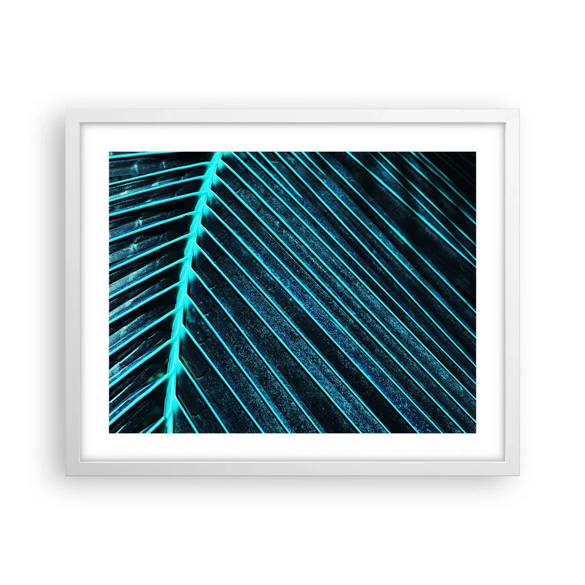 Plakat i hvid ramme - Tekstur af grønt - 50x40 cm
