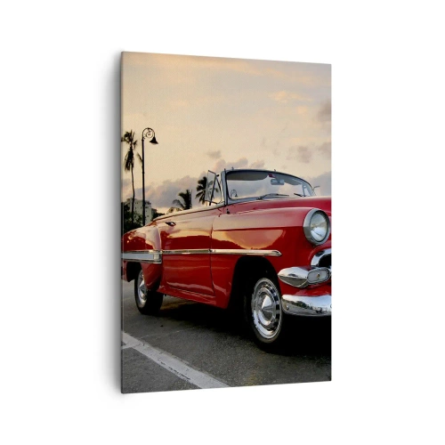 Lærredstryk - Billede på lærred - Den røde varme i troperne - 70x100 cm