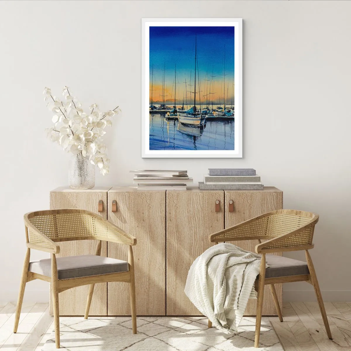 Plakat i hvid ramme - Slutningen på en god dag - 30x40 cm
