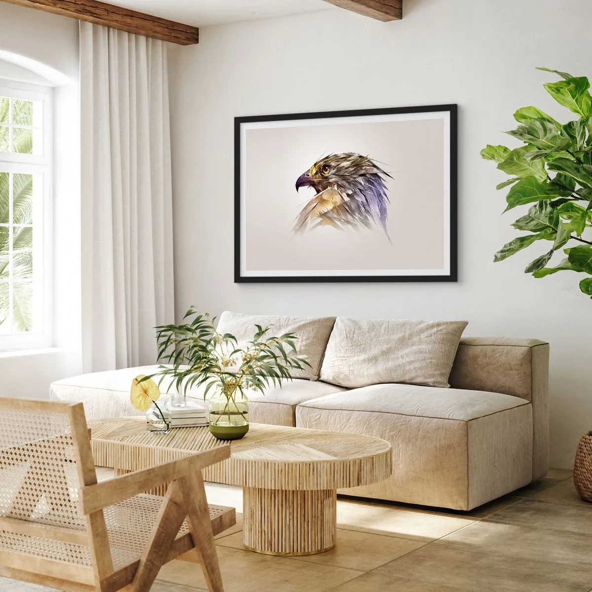 Plakat i sort ramme - Portræt af en kriger - 70x50 cm