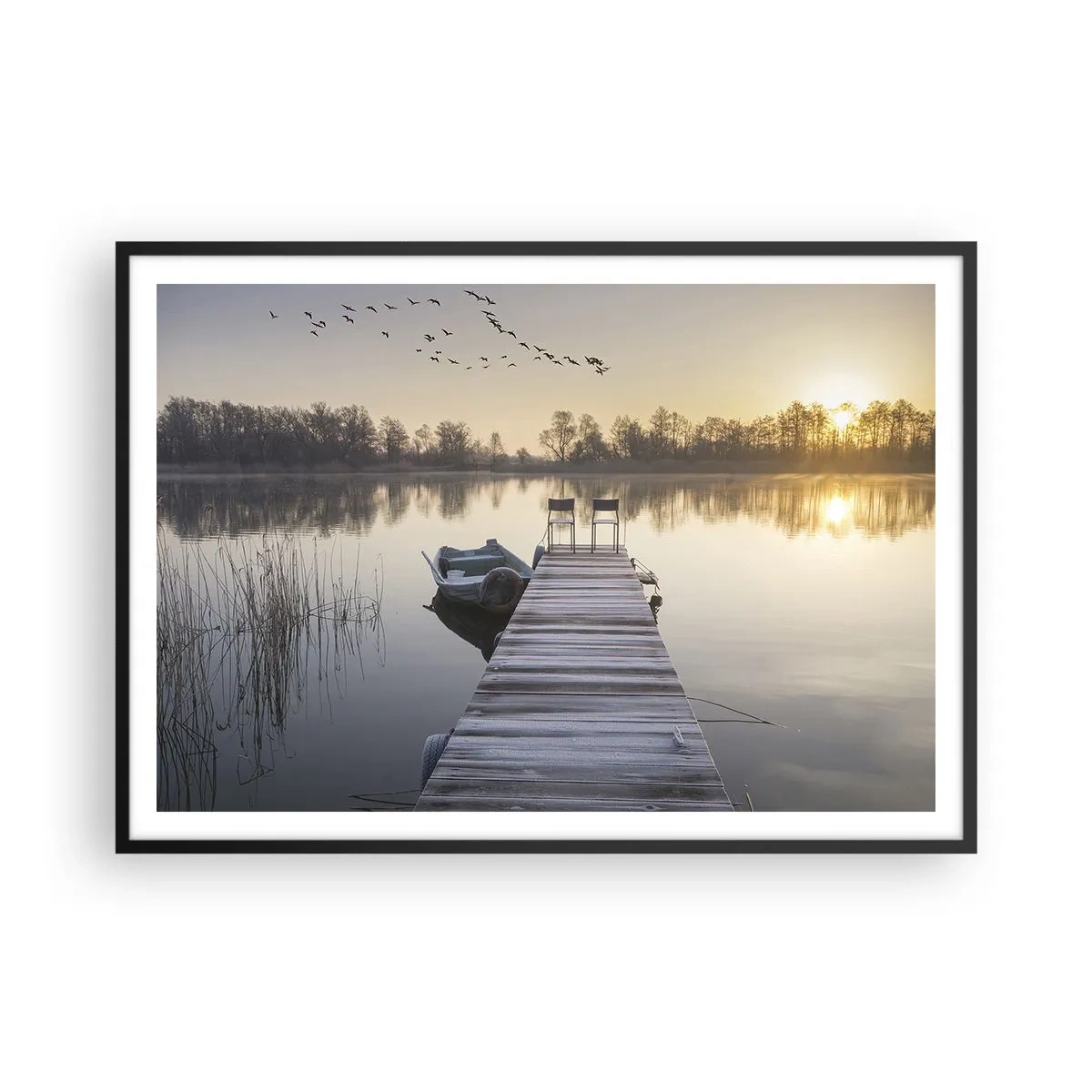 Plakat i sort ramme - Jeg kommer tilbage om et stykke tid - 100x70 cm