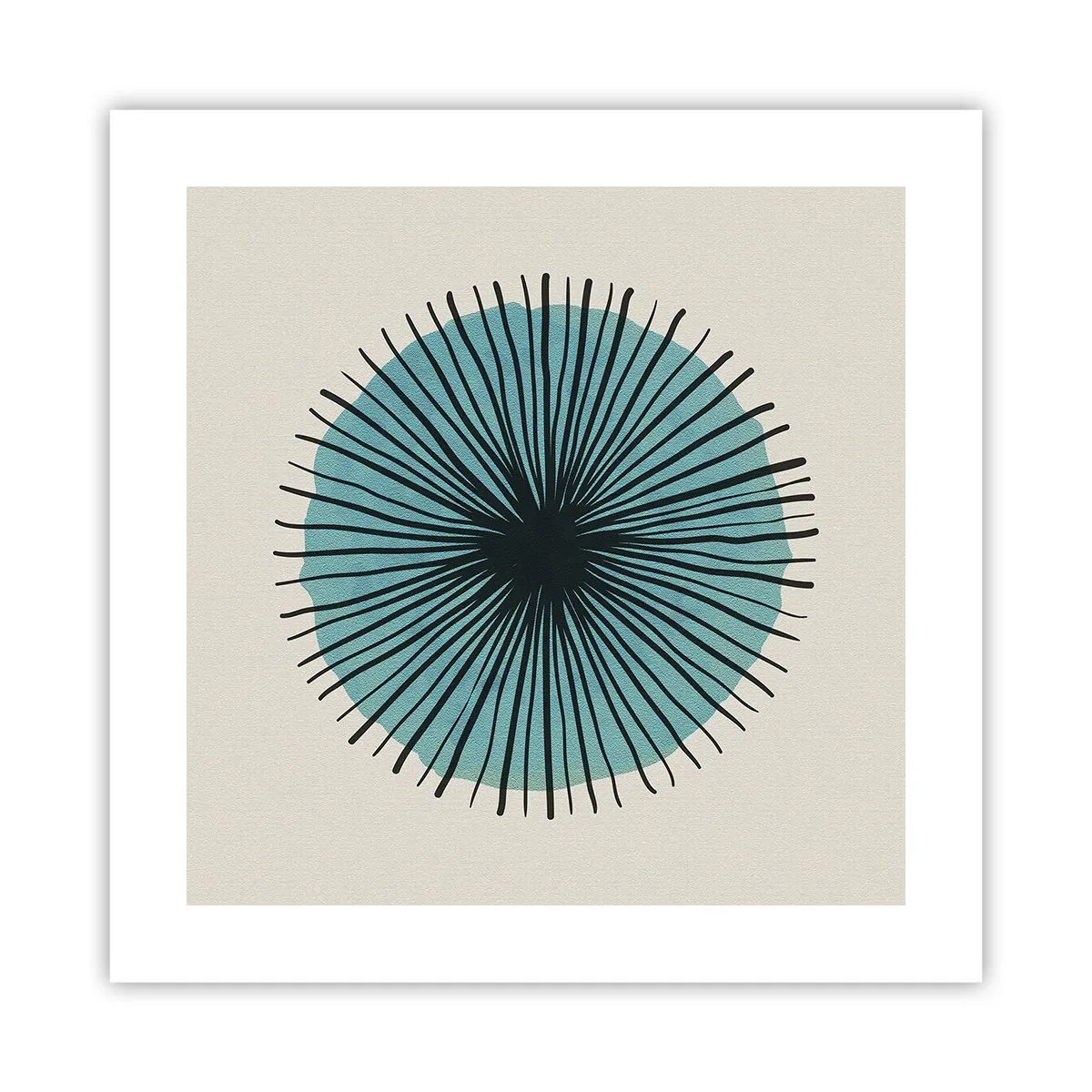 Plakat - Strålende på blå - 40x40 cm
