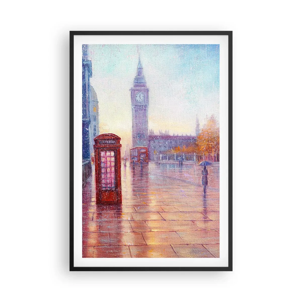 Plakat i sort ramme - En efterårsdag i London - 61x91 cm