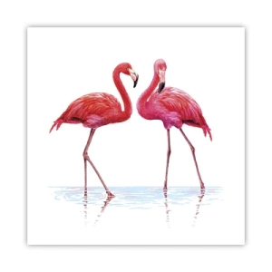 Plakat - Lyserødt randez-vous - 60x60 cm