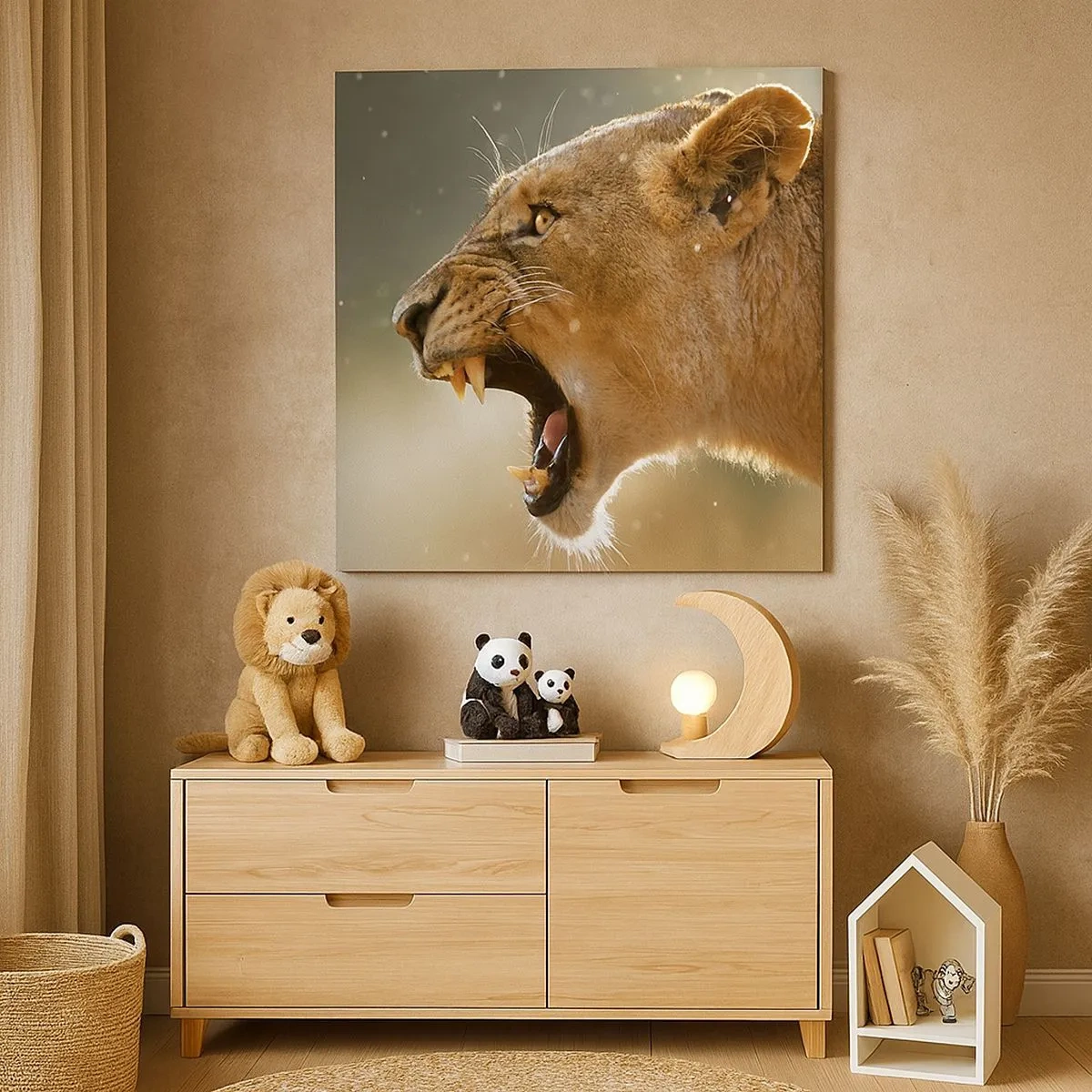 Lærredstryk - Billede på lærred - Prøv ikke at lytte - 30x30 cm