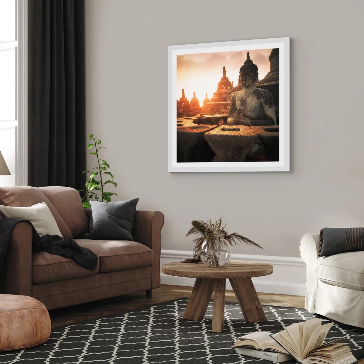 Plakat i hvid ramme - Vejr med stor visdom - 50x50 cm