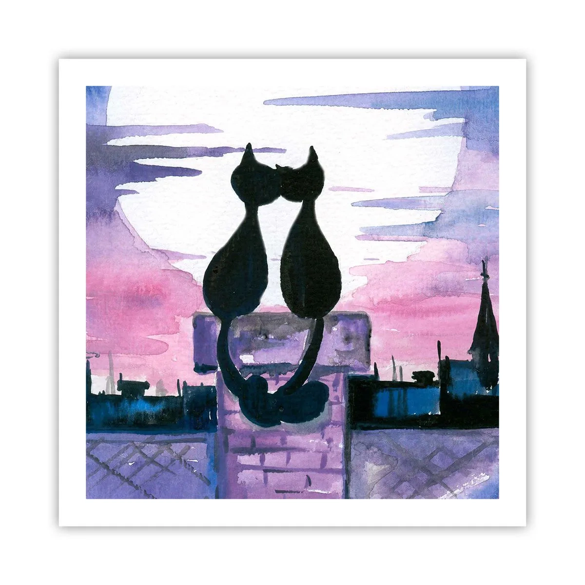 Plakat - Rendez-vous under månen - 60x60 cm