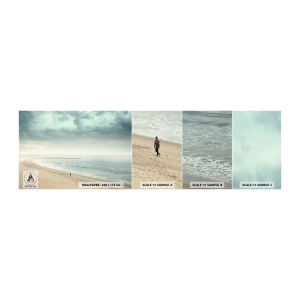 Prøve Fototapet Selvklæbende Deluxe Sticker - På jagt efter fred - Hav, Strand, Gå - 100x30 cm