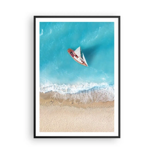 Plakat i sort ramme - På grænsen mellem blå og guld - 70x100 cm