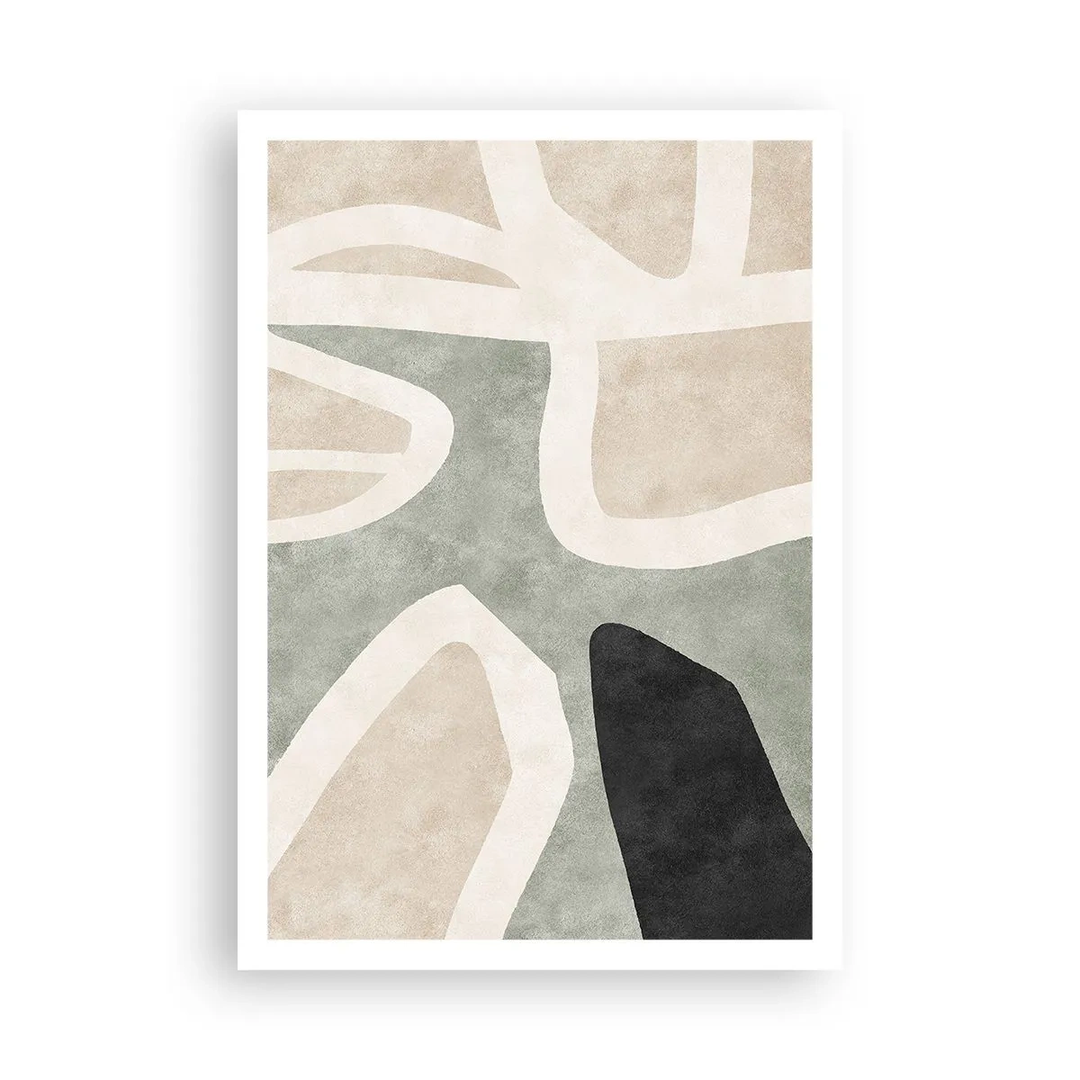 Plakat - Komposition med et sort tema - 70x100 cm