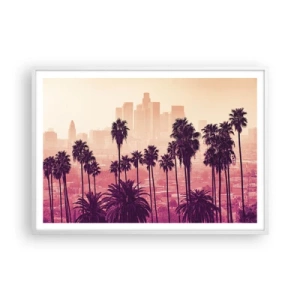 Plakat i hvid ramme - Landskab i Californien - 100x70 cm