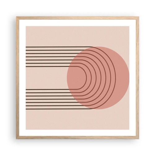 Plakat i ramme af lyst egetræ - Uimodståelig tiltrækningskraft - 60x60 cm