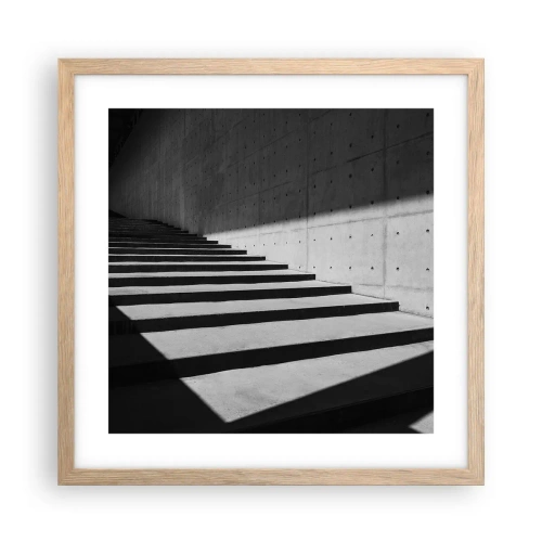 Plakat i ramme af lyst egetræ - Modernismens rå skønhed - 40x40 cm