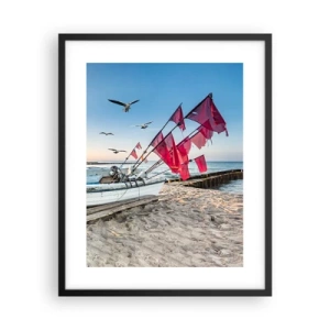 Plakat i sort ramme - Et velfortjent hvil - 40x50 cm