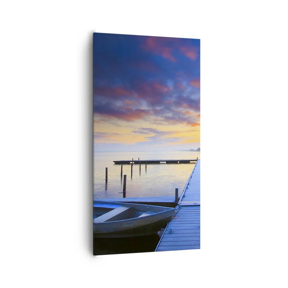 Lærredstryk - Billede på lærred - Violet-gylden sindsro - 65x120 cm