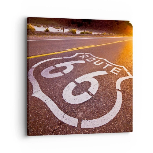 Lærredstryk - Billede på lærred - Den berømte Route 66 - 30x30 cm