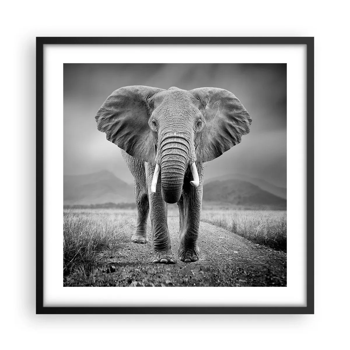 Plakat i sort ramme - Værten byder velkommen til - 50x50 cm