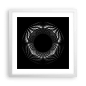 Plakat i hvid ramme - Sort sol - 40x40 cm