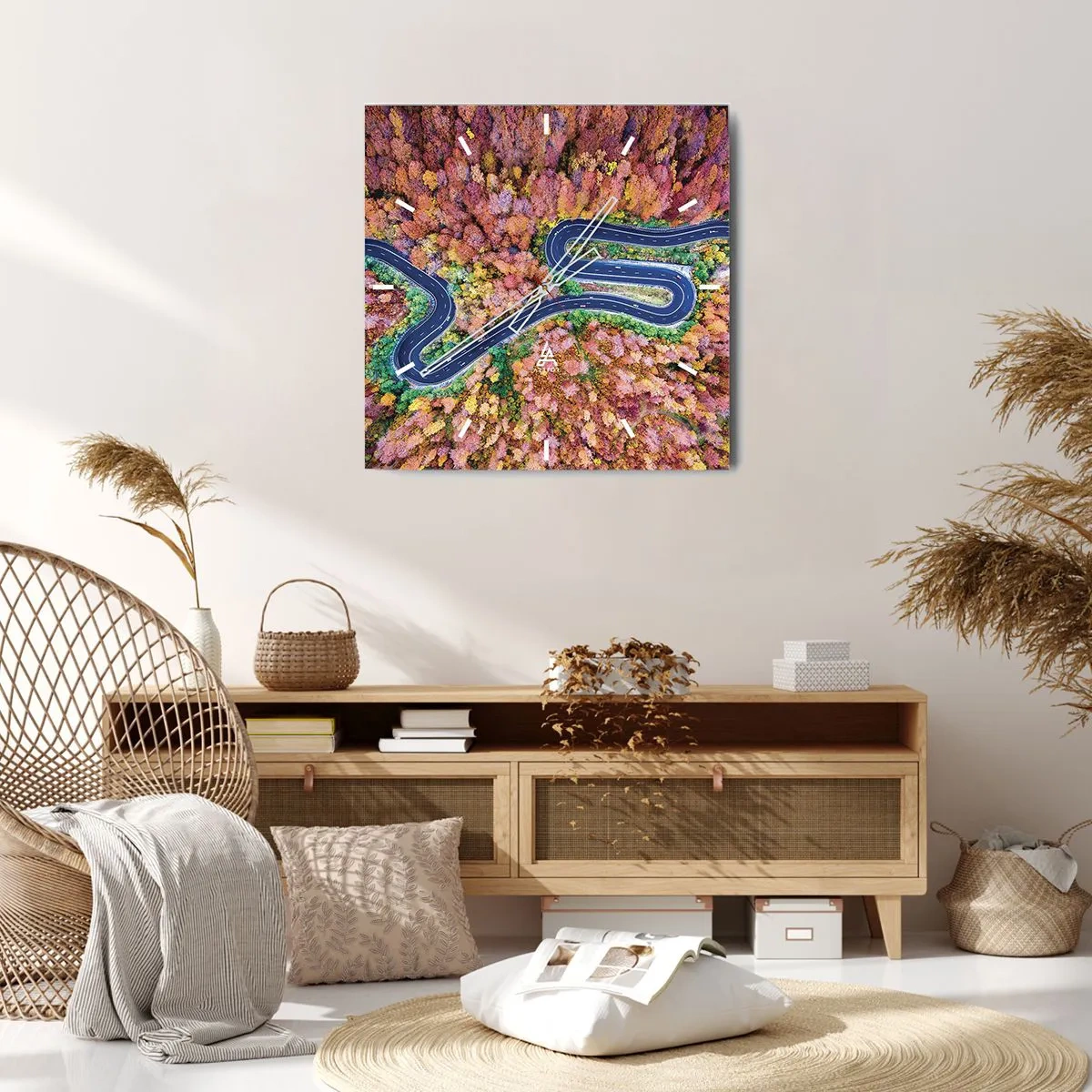 Vægur, Uret - En snoet vej gennem skoven - 30x30 cm