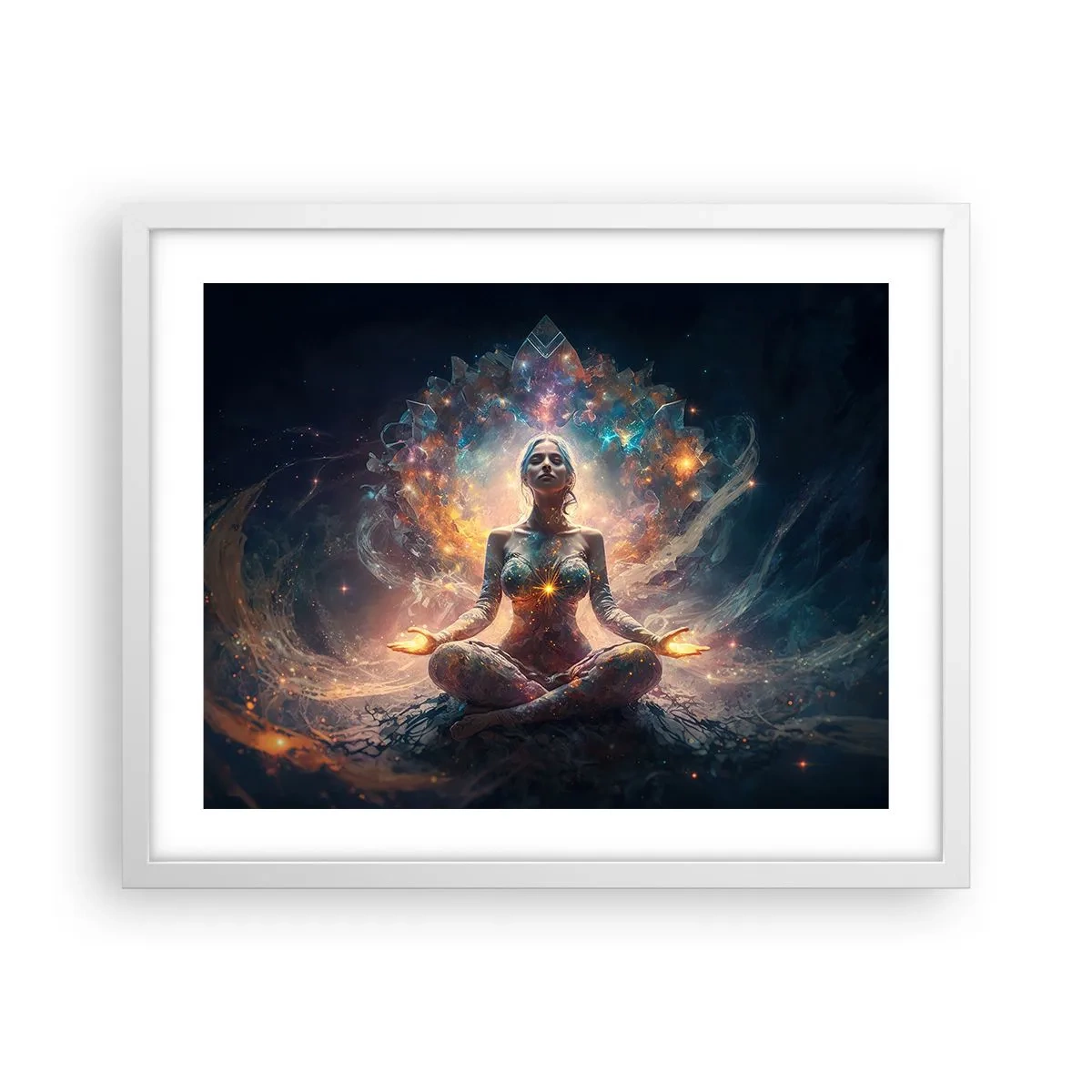Plakat i hvid ramme - Flow af god energi - 50x40 cm