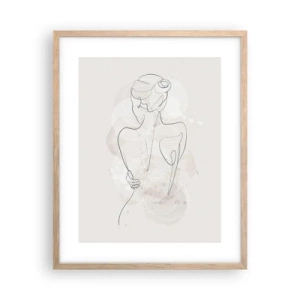 Plakat i ramme af lyst egetræ - Som et følsomt instrument - 40x50 cm