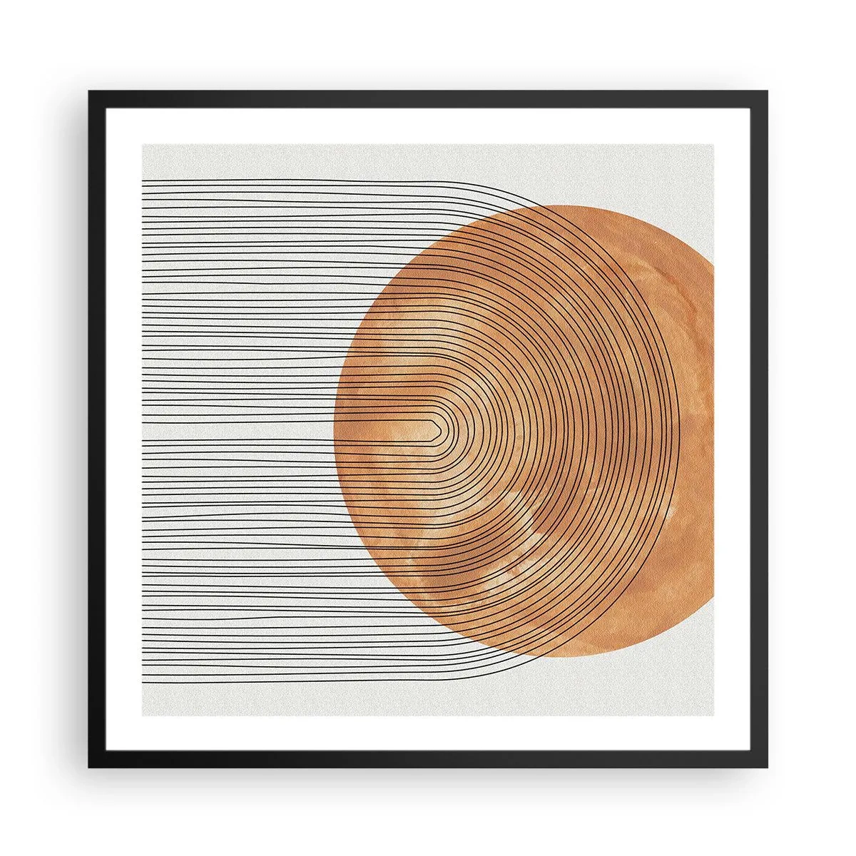 Plakat i sort ramme - En solrig komposition - 60x60 cm