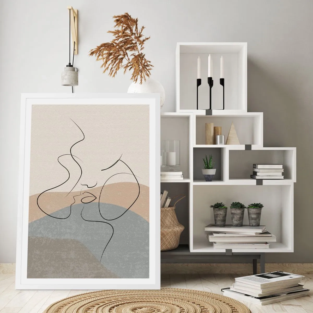 Plakat i hvid ramme - Som et penselstrøg - 50x70 cm
