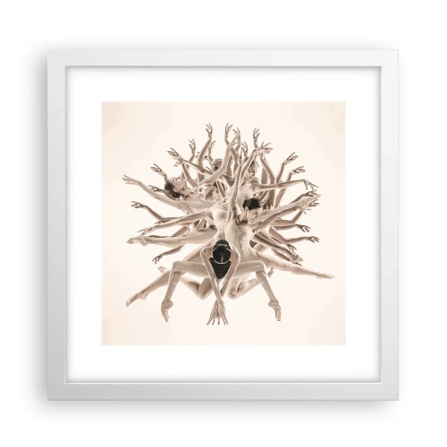 Plakat i hvid ramme - Blomstrende i dans - 30x30 cm