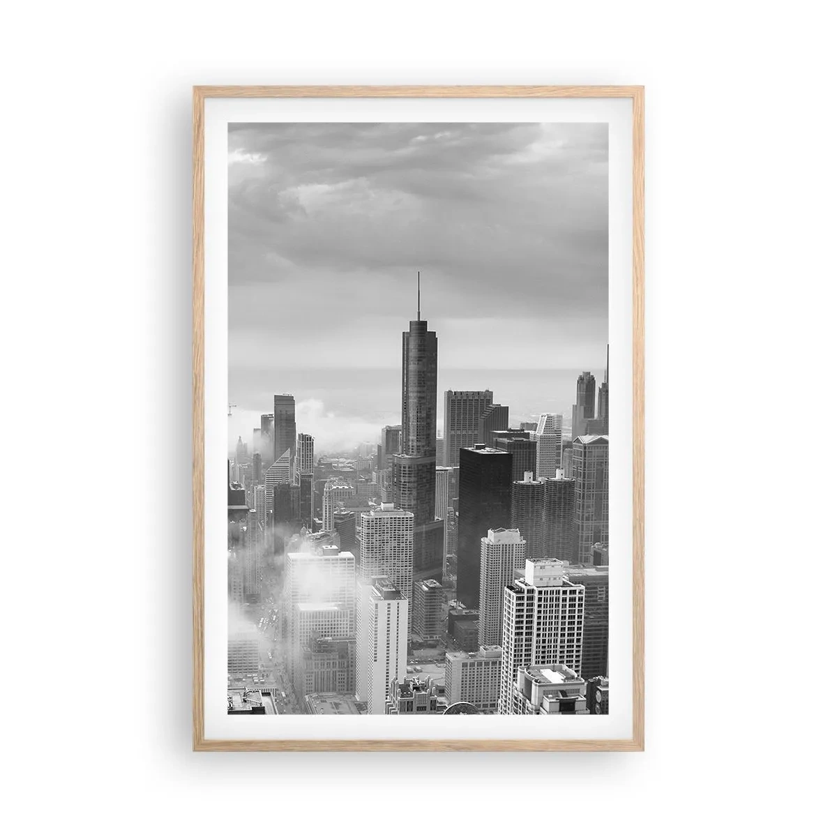 Plakat i ramme af lyst egetræ - Amerikansk landskab - 61x91 cm