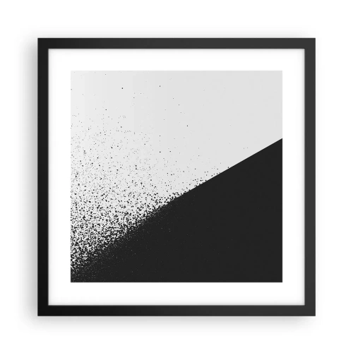Plakat i sort ramme - Hurtigere og hurtigere, mere og mere - 40x40 cm