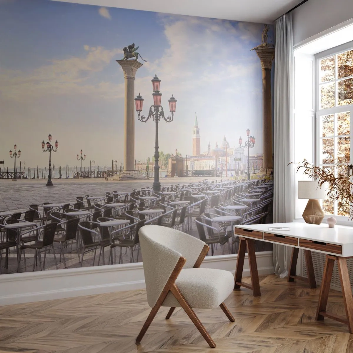 Fototapet Premium Sand - Velkommen, alt er klar - Arkitektur, By, Venedig - 100x70 cm