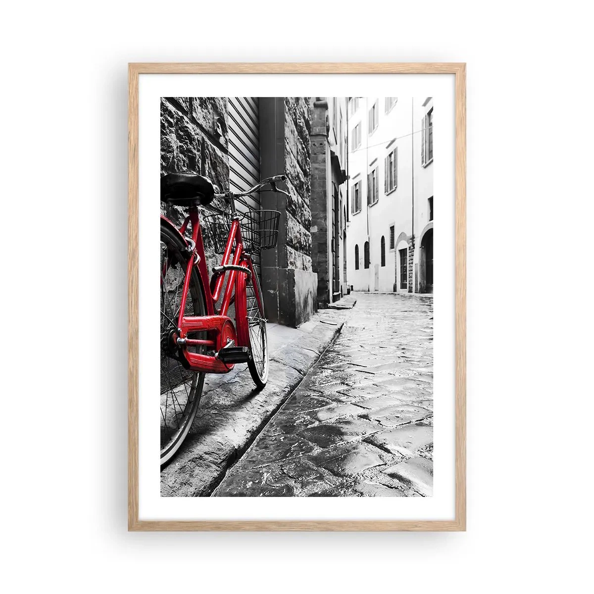 Plakat i ramme af lyst egetræ - Ægte skønhed ældes ikke - 50x70 cm